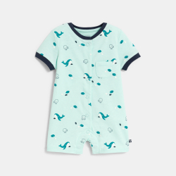 جمبسوت قصيرة بطبعة الأسماك باللون الأزرق للأولاد الصغار